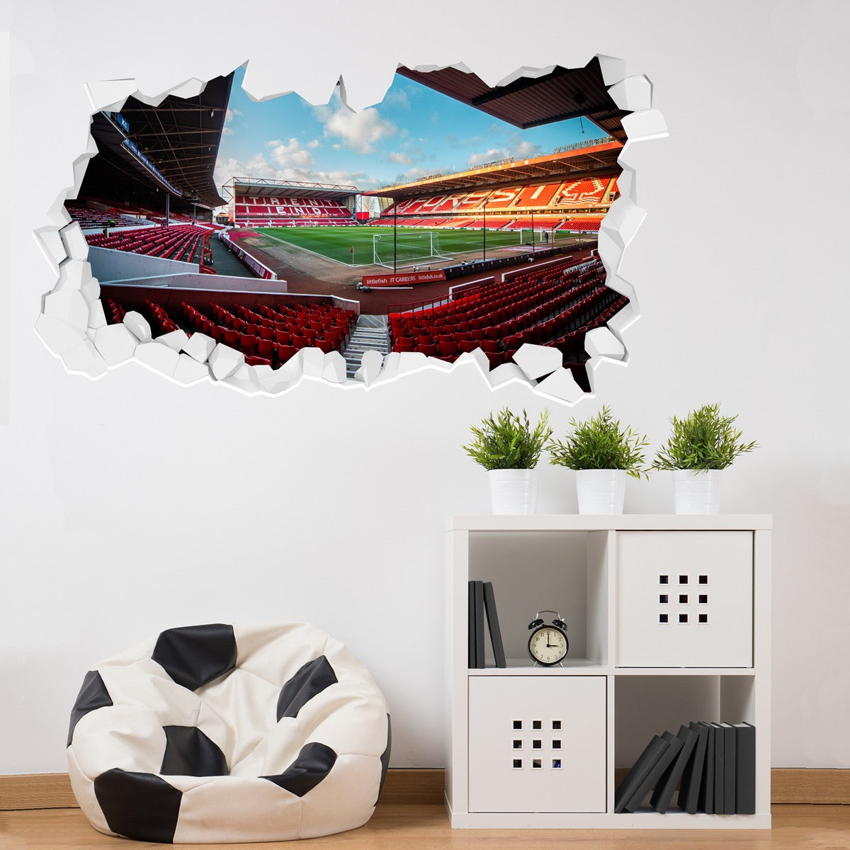 Nottingham Forest FC - Stadium Corner Broken Wall Sticker