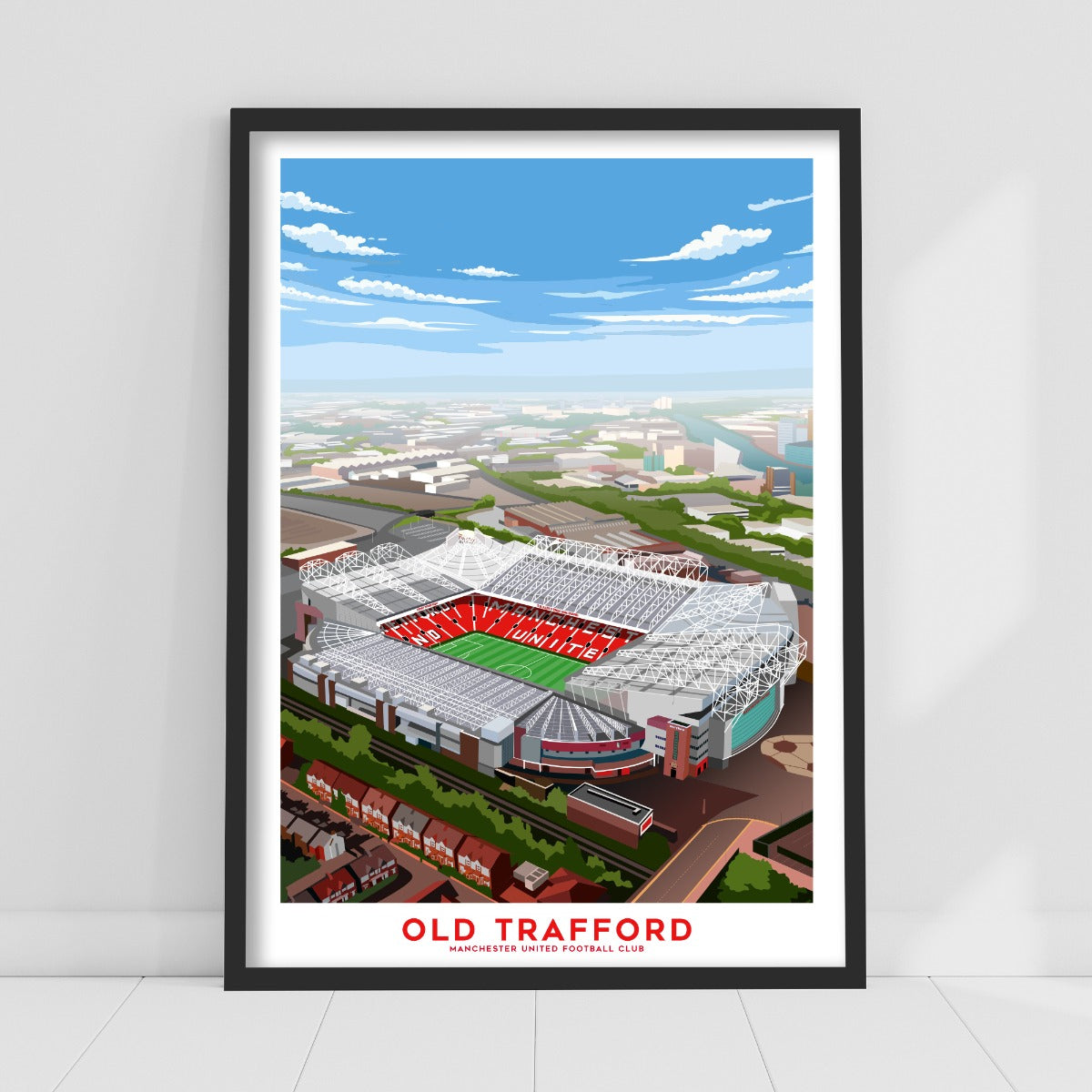 Manchester United FC Print - Old Trafford Aerial Illustration Poster