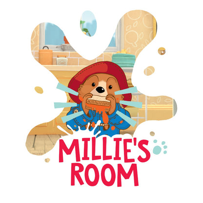 Paddington TV Wall Sticker - Messy Splatter Personalised Name