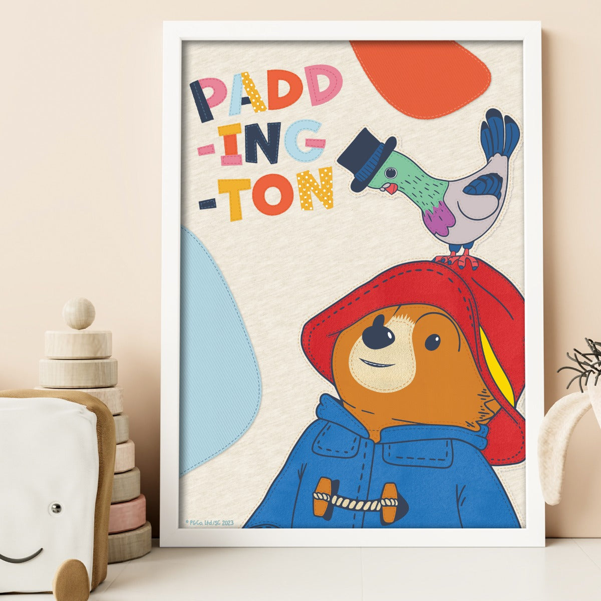 Paddington Bear TV Print - Patchwork Wall Art