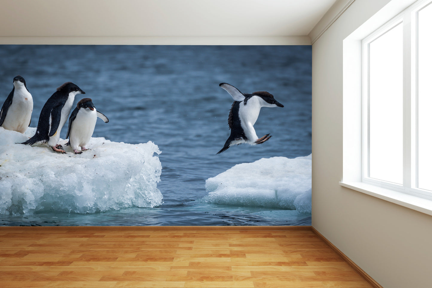 Penguins on Iceberg Wall Mural