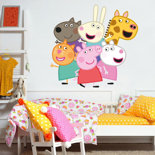 Peppa Pig Wall Sticker - Peppa and Friends Group – www.themed.co.uk