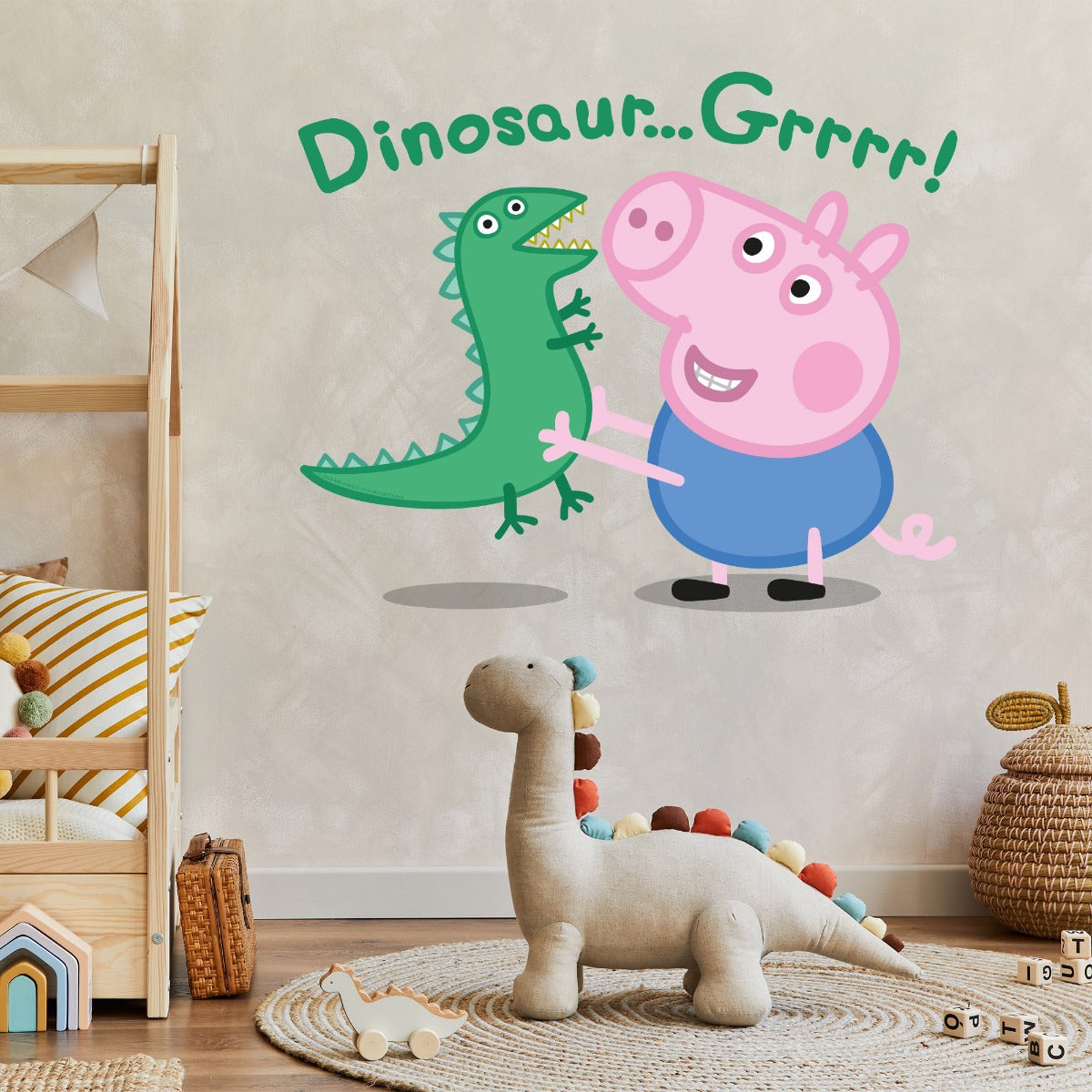 Peppa Pig Wall Sticker George Dinosaur Grrrr www.themed