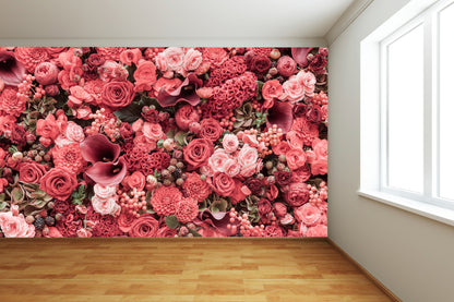 Pink Flowers Wall Mural