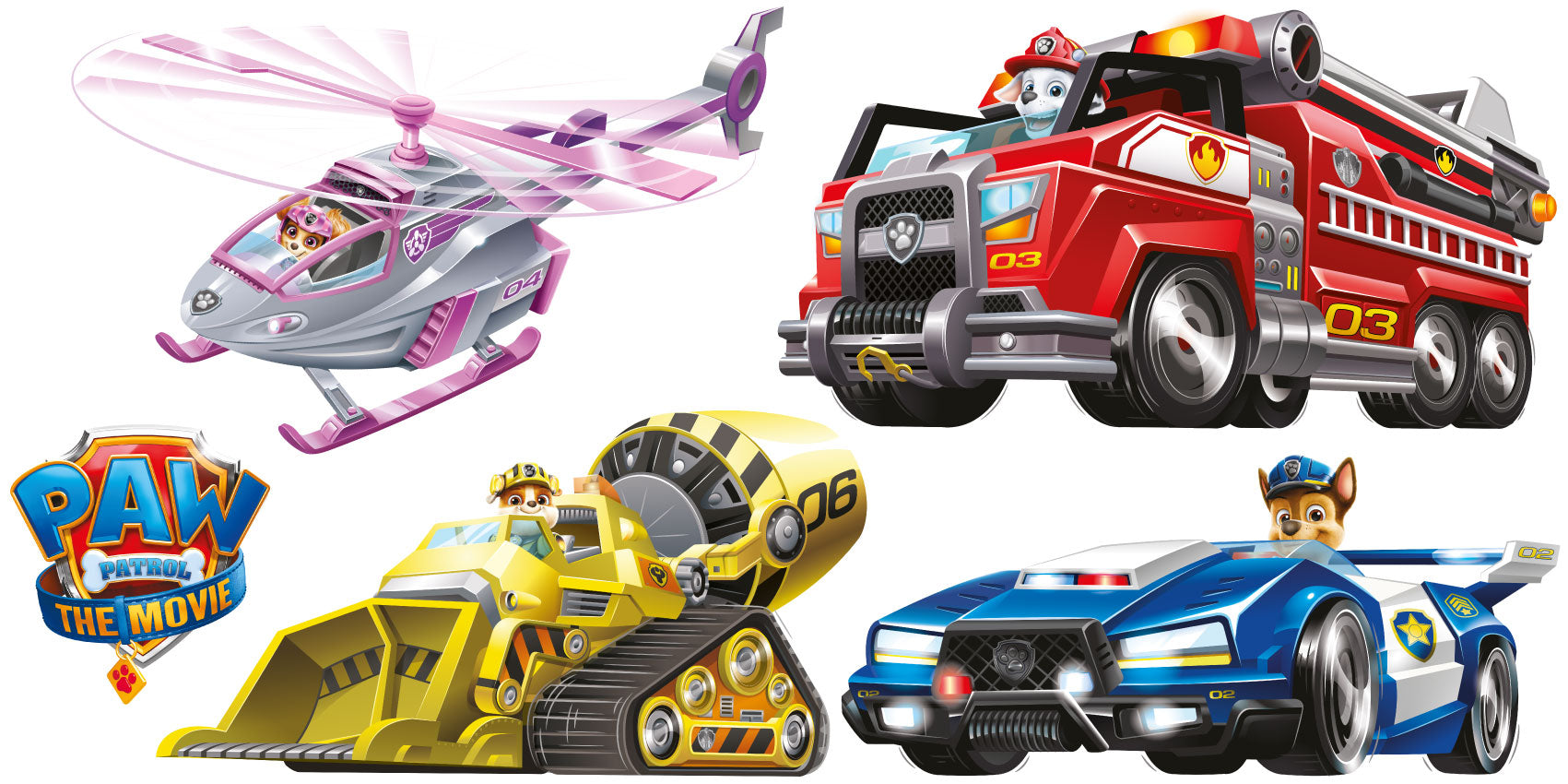 Paw patrol fire truck stickers online