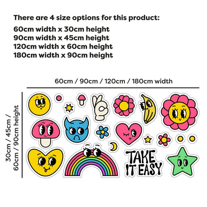 Rainbow Wall Sticker - Retro Mascot