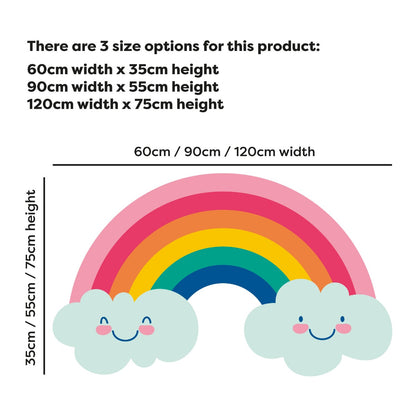 Rainbow Wall Sticker - Rainbow Smiley Face Clouds