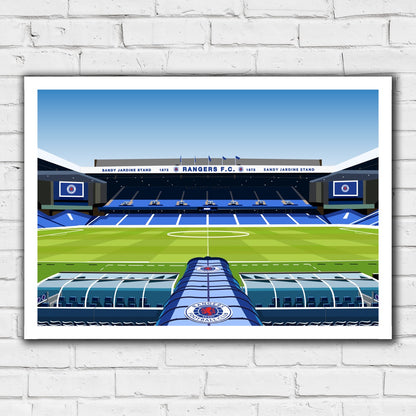 Rangers F.C - Sandy Jardine Stand Stadium Illustration Print