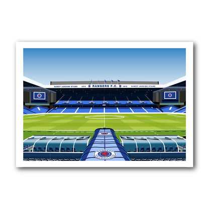 Rangers F.C - Sandy Jardine Stand Stadium Illustration Print