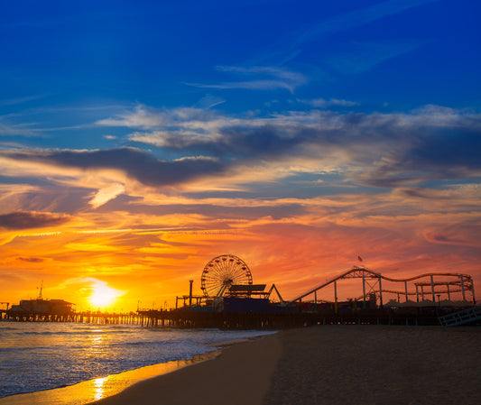 Santa Monica Pier at Sunset Wall Mural