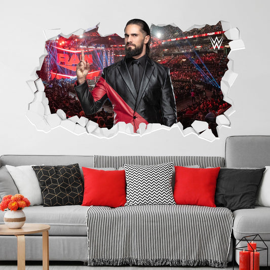 WWEh Rollins Broken Wall Sticker