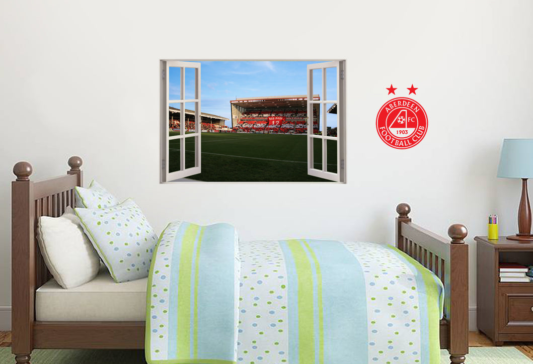 Aberdeen Football Club - Pittodrie Stadium Stand 2 Window View Wall Sticker