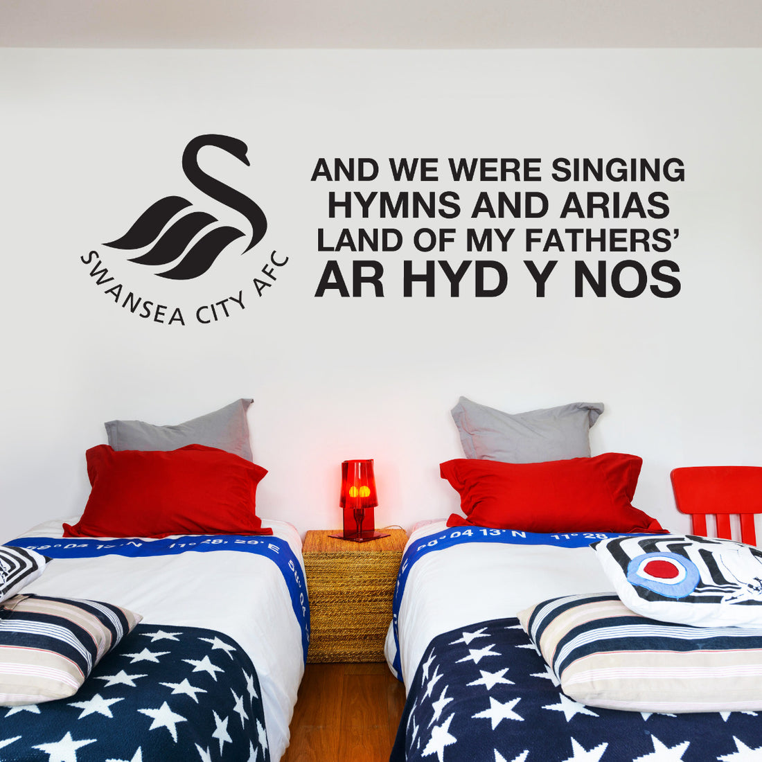 Swansea City Football Club 'Hymns & Arias' Song Design Wall Sticker ...