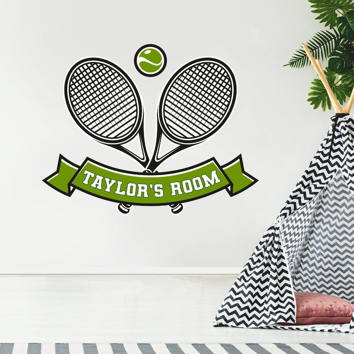 Tennis Rackets and Ball Personalised Banner