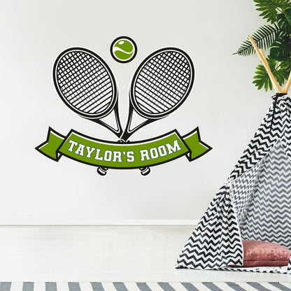 Tennis Rackets and Ball Personalised Banner