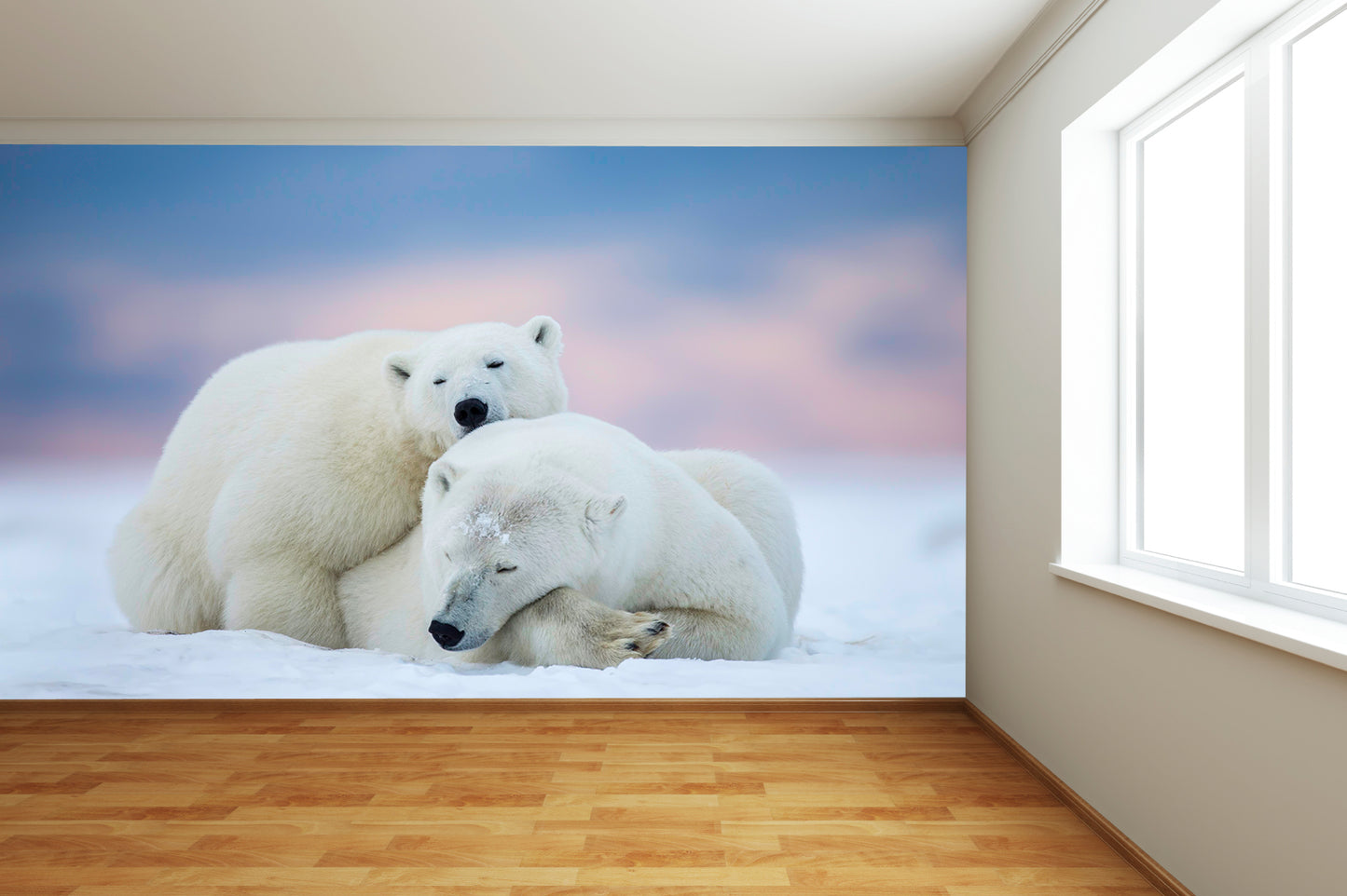 Sleeping Polar Bears Wall Mural