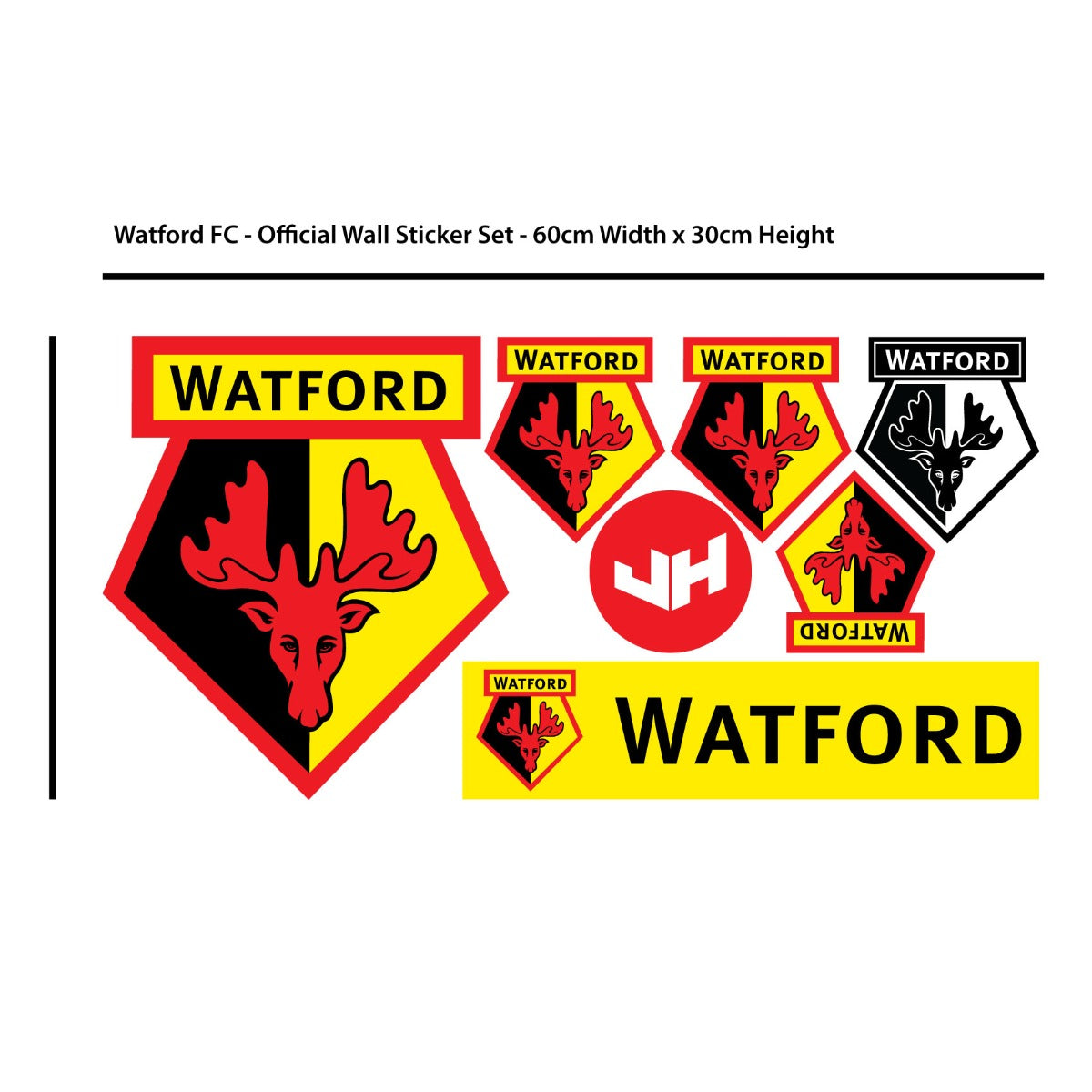 Watford FC - Doucoure Broken Wall Sticker + Decal Set