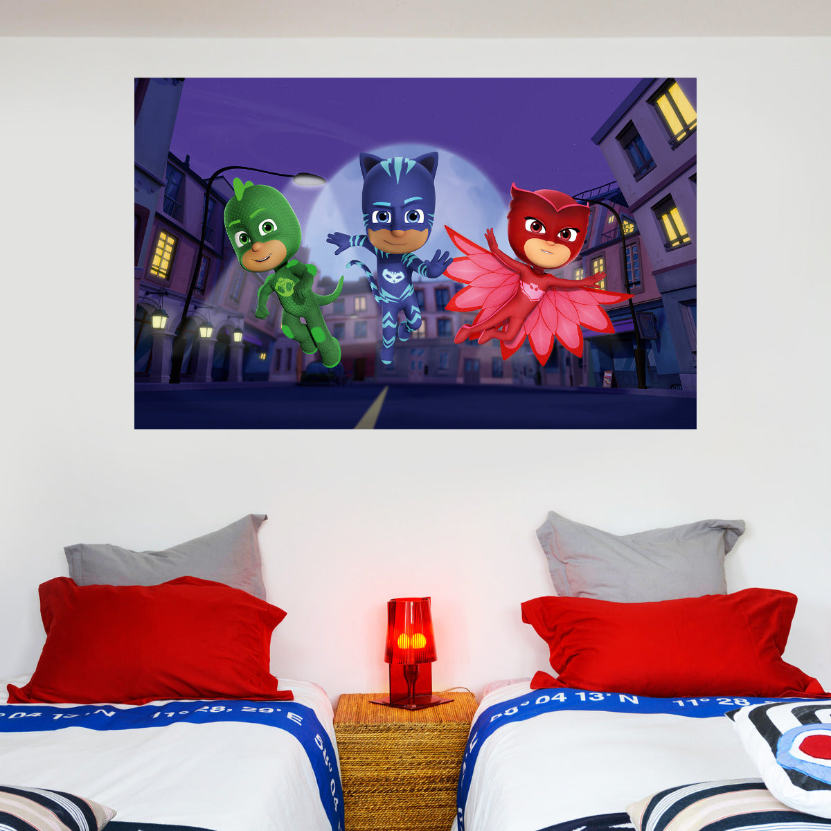 PJ Masks 3 Characters Square Wall Sticker