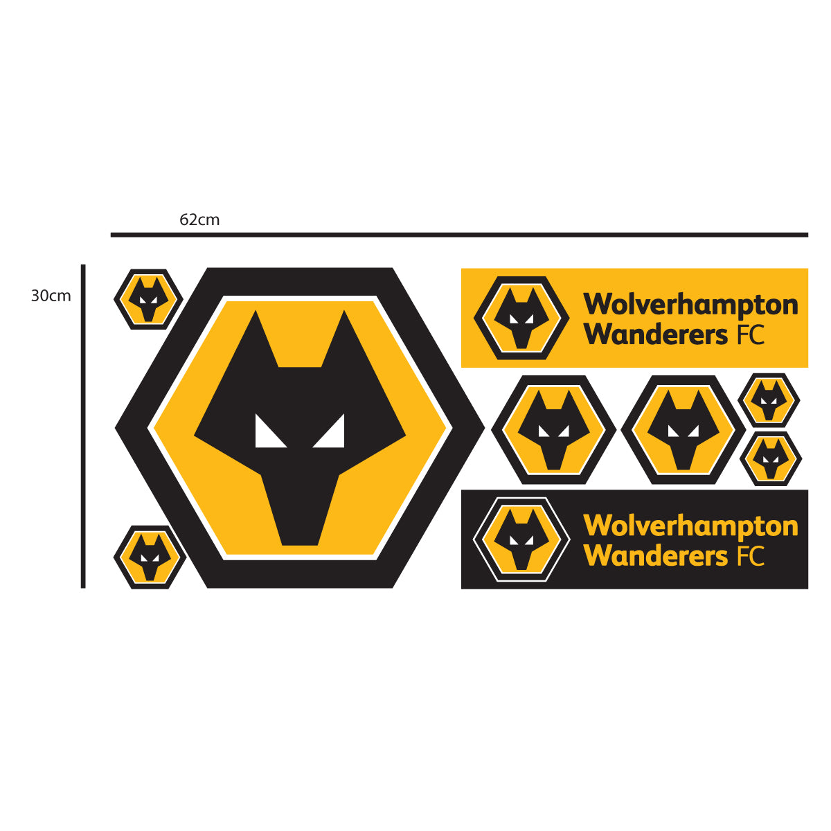 Wolves F.C. - Ivan Cavaleiro Player Decal + Wolves Wall Sticker Set