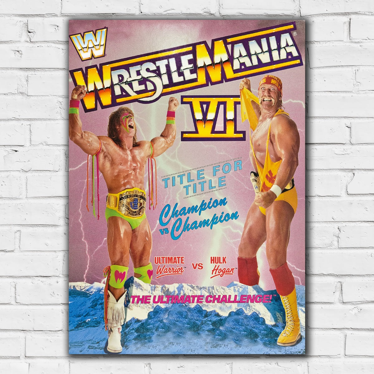 WWE Print - WrestleMania Ultimate Warrior and Hulk Hogan Poster